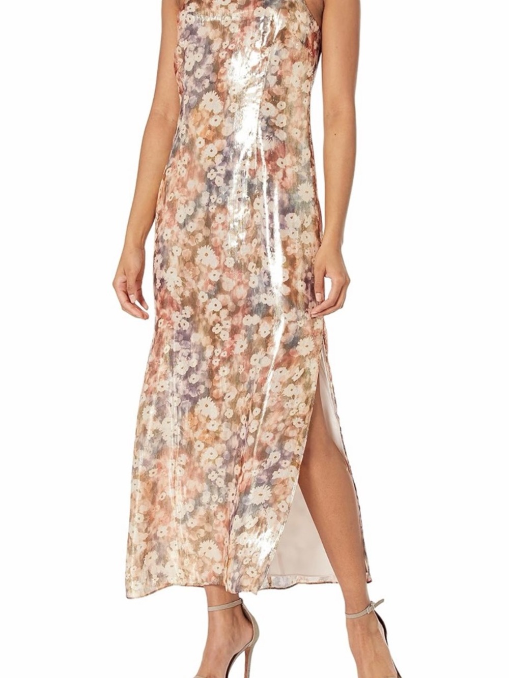 Club Monaco Light Pink Dress with Gold Trim